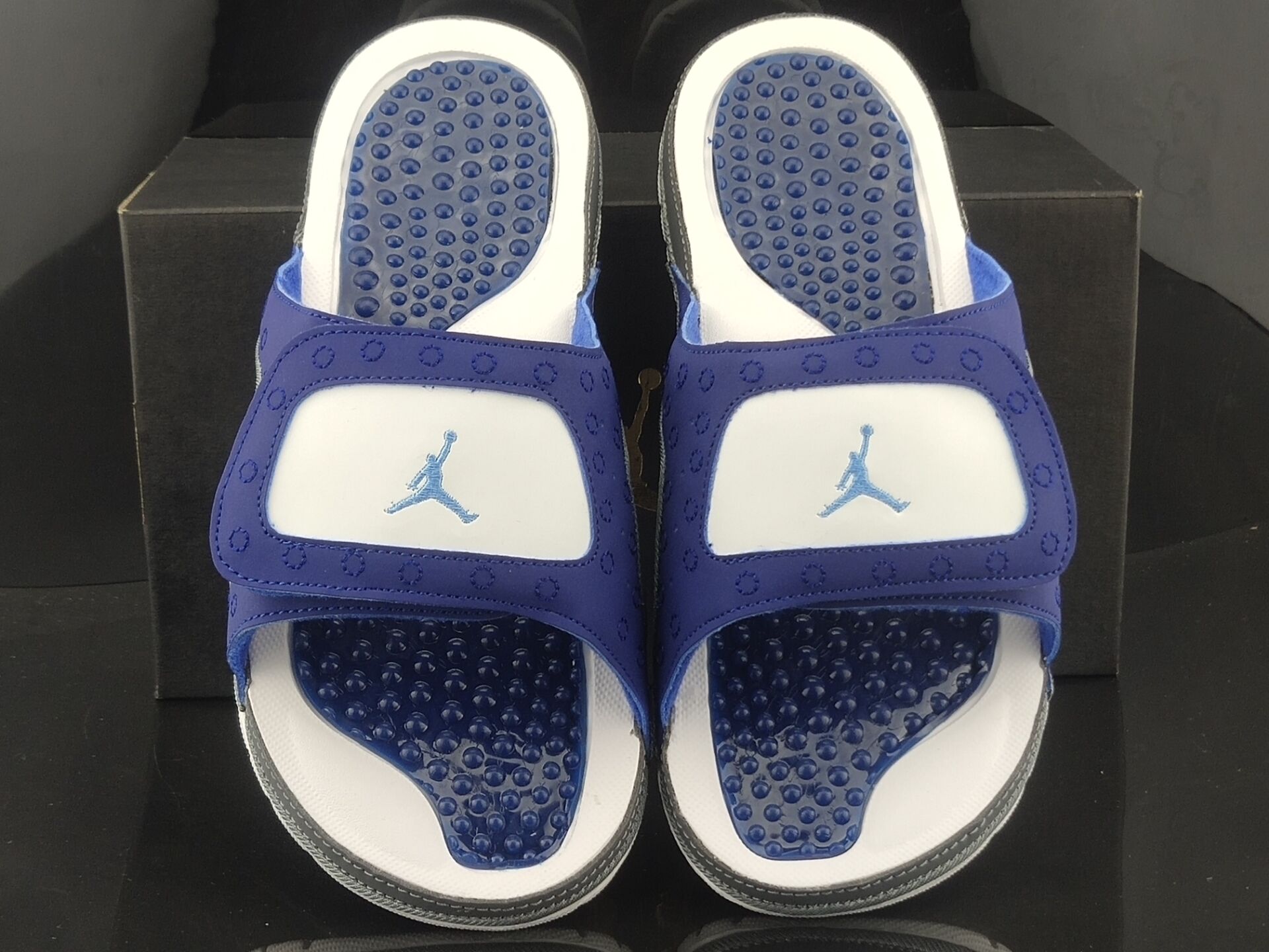 2020 Men Air Jordan 13 Hydro Blue White Sandals